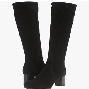 Luxury La Canadienne Fleece Lined Suede Black Knee-High Women's Boots 9.5